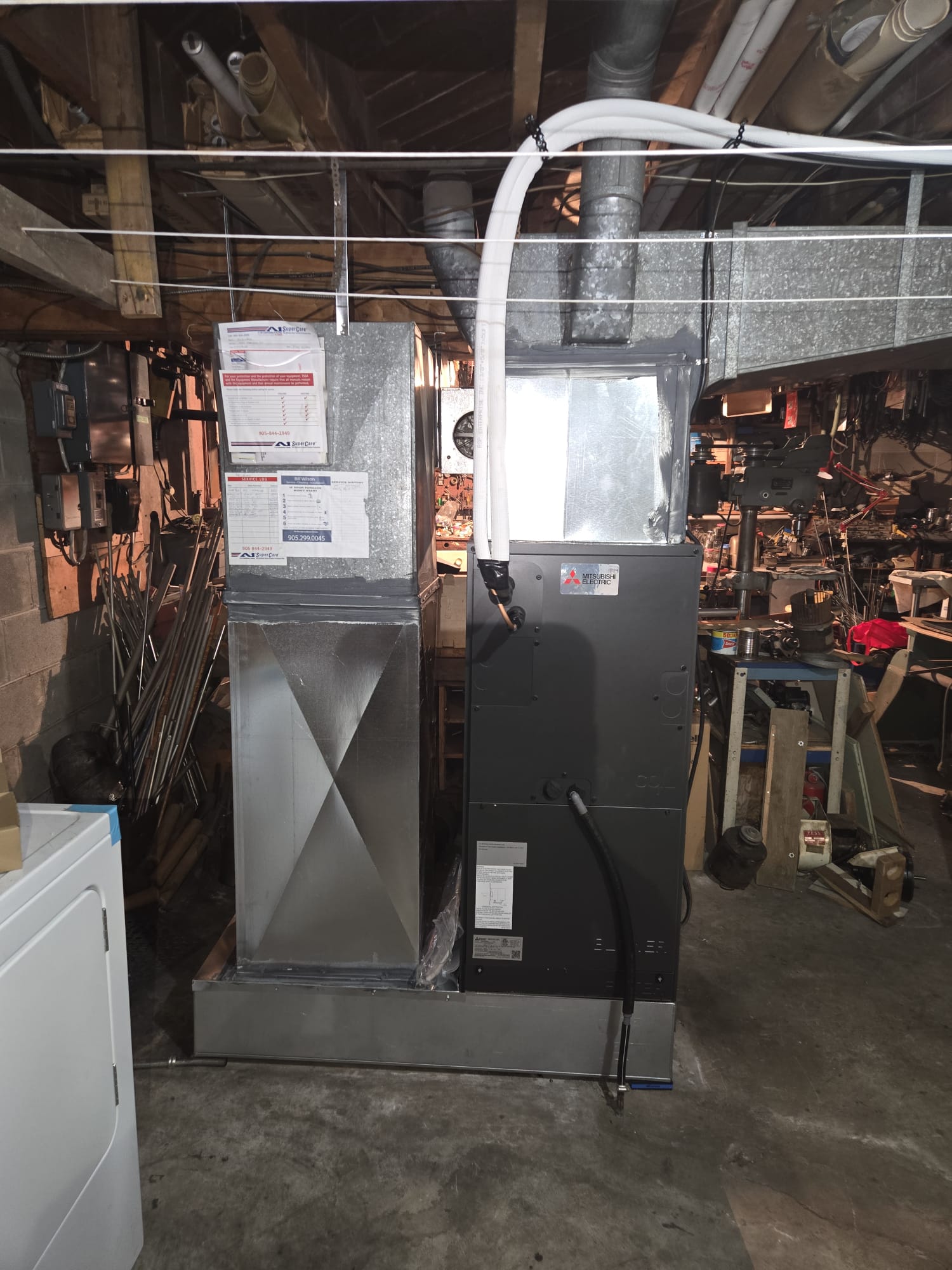 Heat pump air handler installation